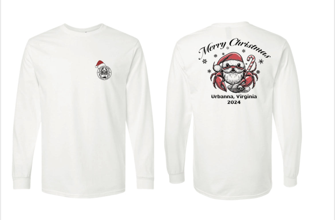 2024 Christmas Long sleeve Shirt - Rivah Bum Santa Crab
