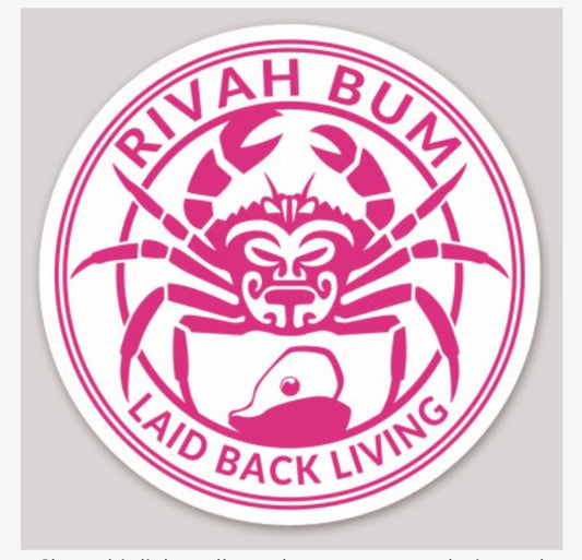 Rivah Bum Laid Back Living Sticker - Hot Pink