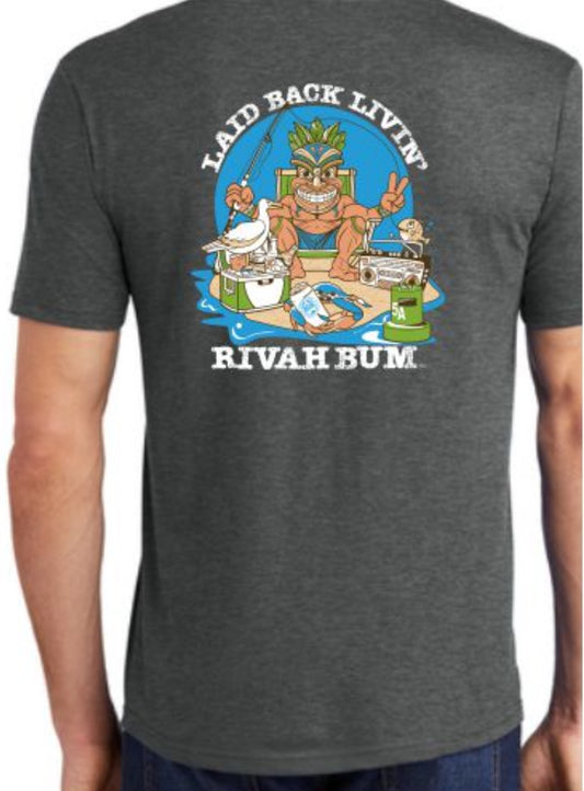 Tiki - Heathered Charcoal | Laid Back Living - Short Sleeve Tee