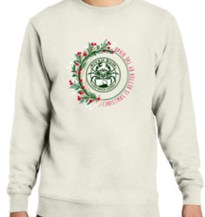 Christmas is better by the Rivah | Crewneck Sweatshirt - Oatmeal Heather