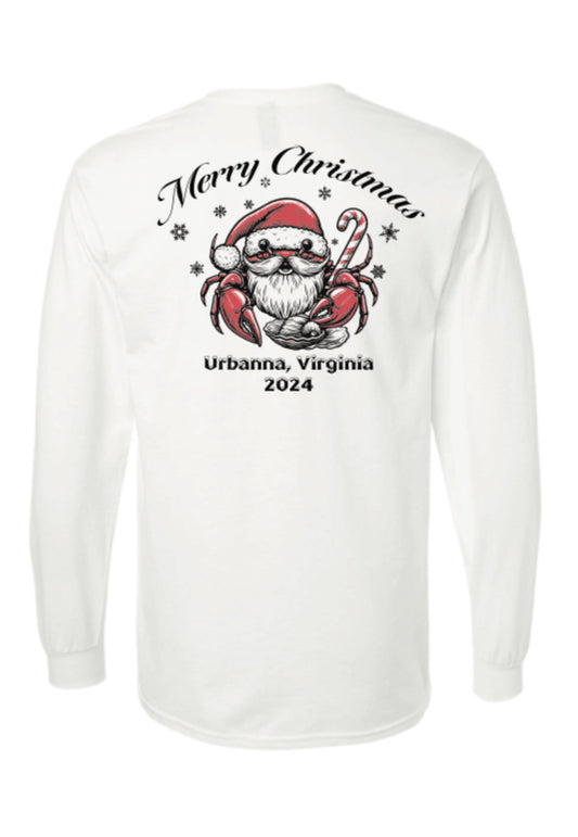 2024 Christmas Long sleeve Shirt - Rivah Bum Santa Crab