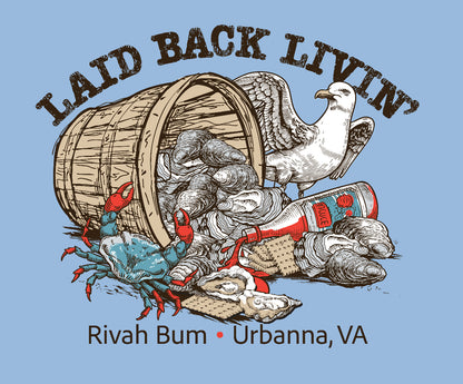Oyster Life - Rivah Bum | Unisex Hoodie - Carolina Blue