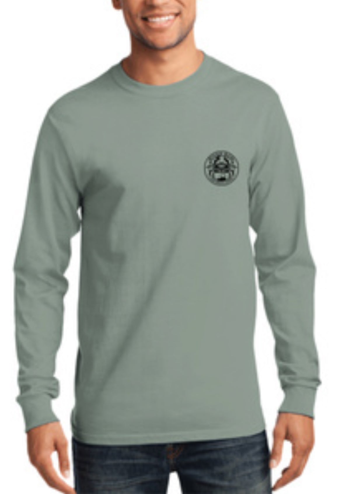 Oyster Life - Rivah Bum | Unisex Long Sleeve Tee - Stonewashed Green