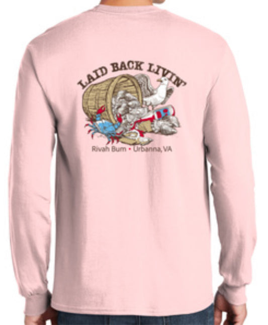 Oyster Life - Rivah Bum | Unisex Long Sleeve Tee - Light Pink