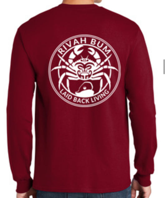 Laid Back Living - Rivah Bum | Unisex Long Sleeve Tee - Cardinal Red