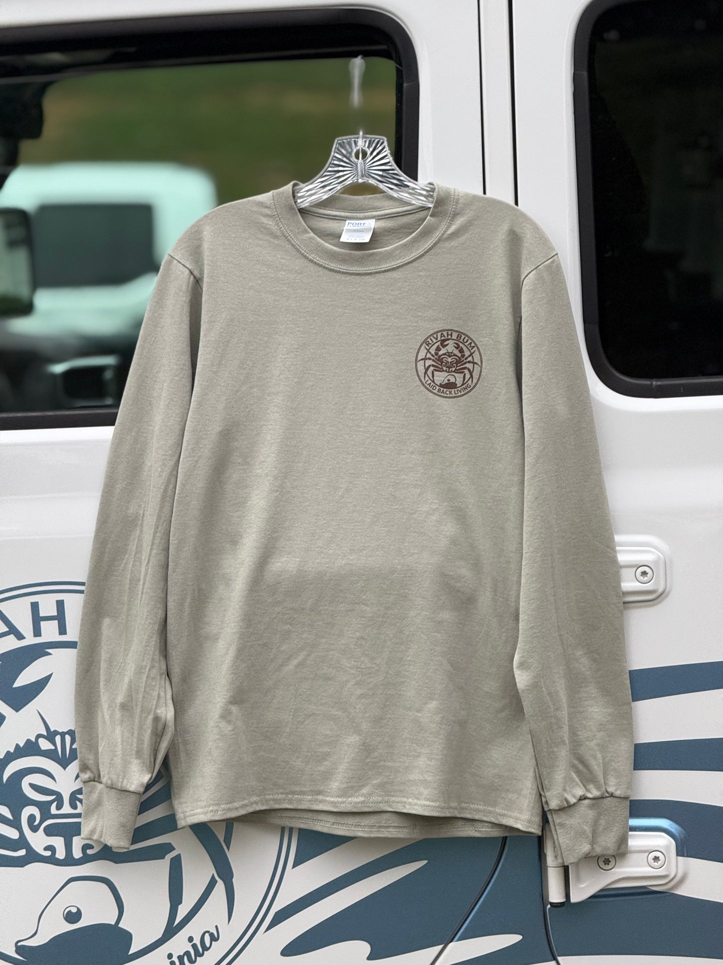 Oyster Life - Rivah Bum | Unisex Long Sleeve Tee - Stonewashed Green