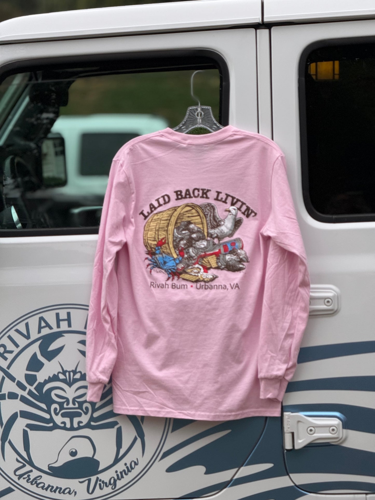 Oyster Life - Rivah Bum | Unisex Long Sleeve Tee - Light Pink