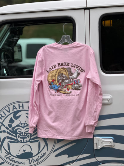 Oyster Life - Rivah Bum | Unisex Long Sleeve Tee - Light Pink