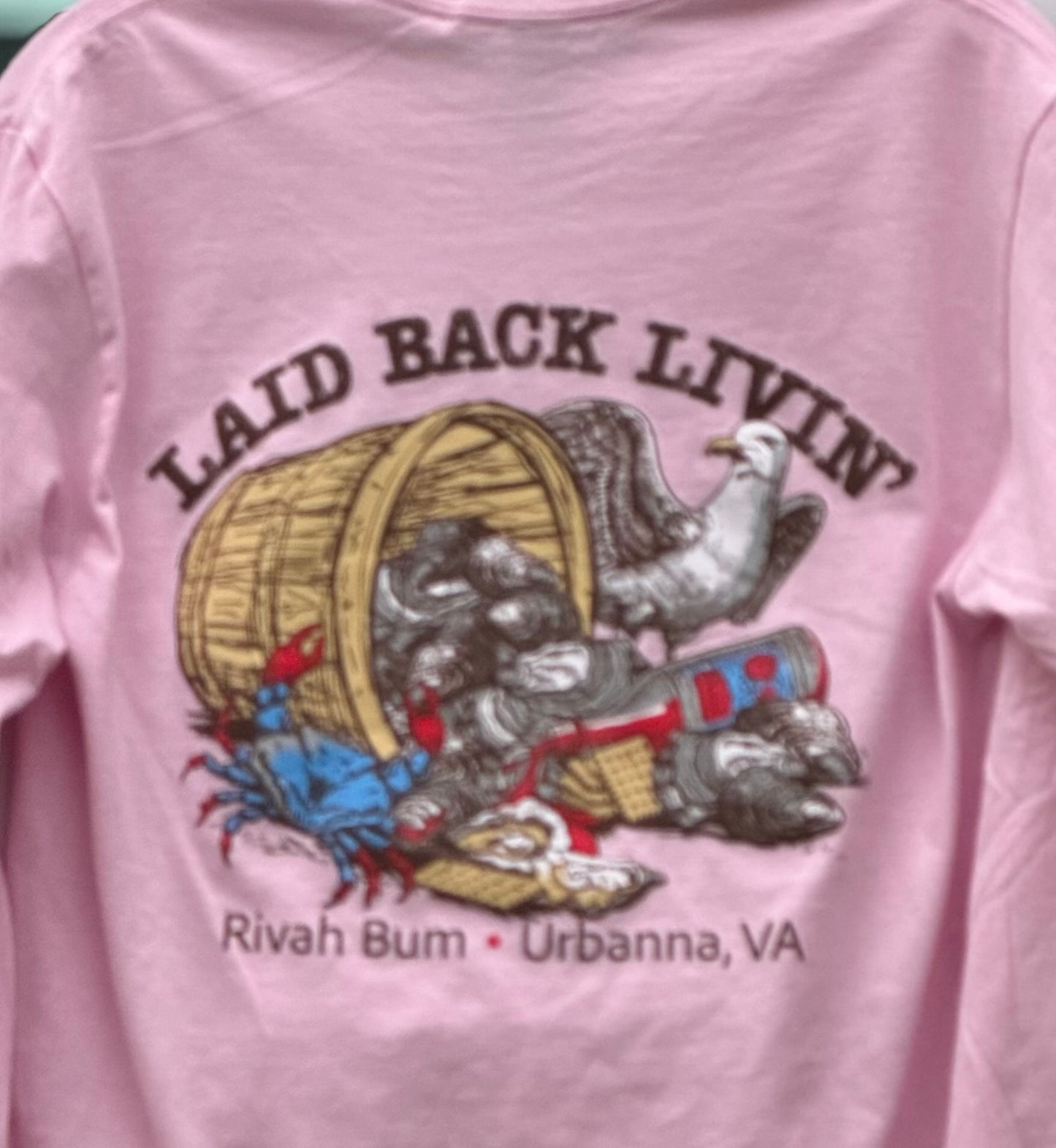 Oyster Life - Rivah Bum | Unisex Long Sleeve Tee - Light Pink