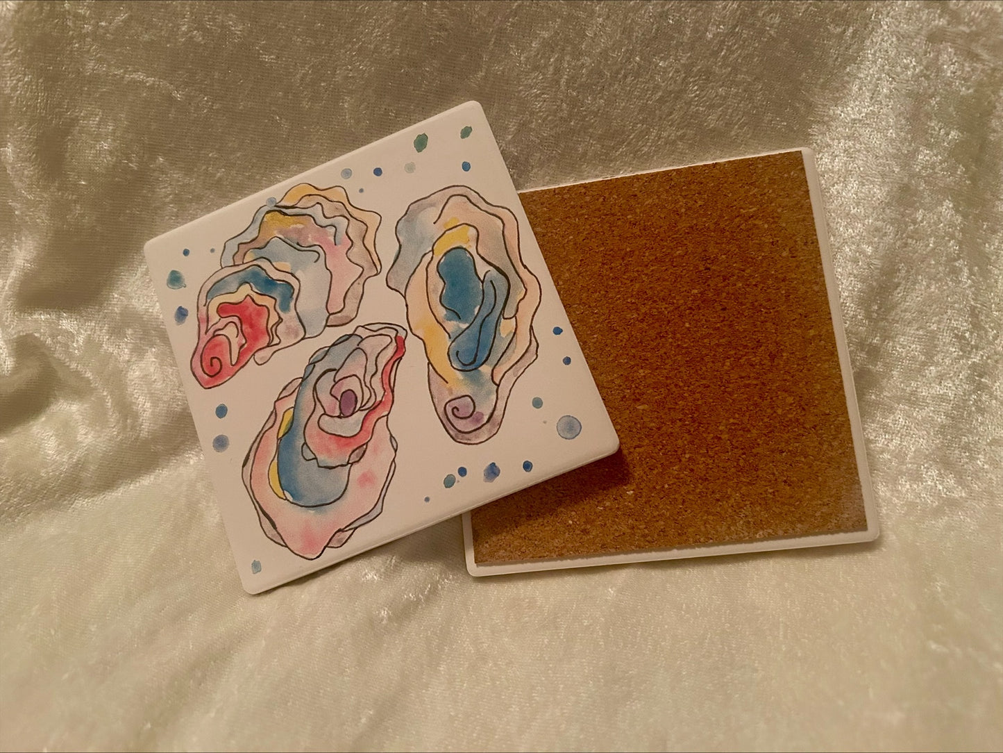 Oysters Absorbent Stone Coaster