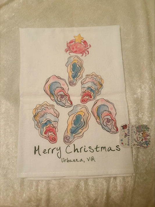Oyster Christmas Tree Kitchen Towel