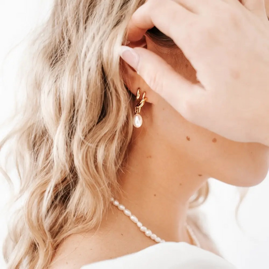 Pinky Promise Pearl Drop Earrings - Waterproof