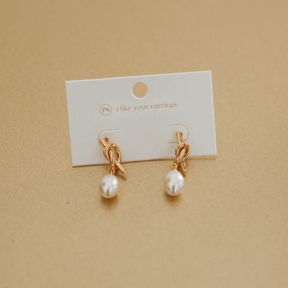 Pinky Promise Pearl Drop Earrings - Waterproof