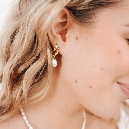 Pinky Promise Pearl Drop Earrings - Waterproof