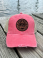 Rivah Bum with Leather Logo Patch - Anderson Distressed Hat | Coral & Tan