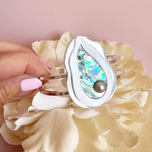 Silver Abalone Coastal Cuff