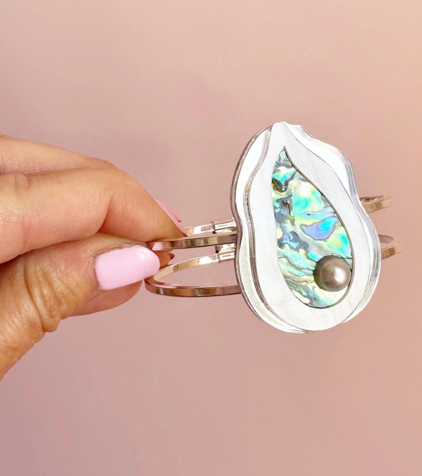 Silver Abalone Coastal Cuff