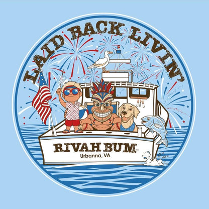 Firework Tiki - Light Blue | Laid Back Living - Short Sleeve Tee