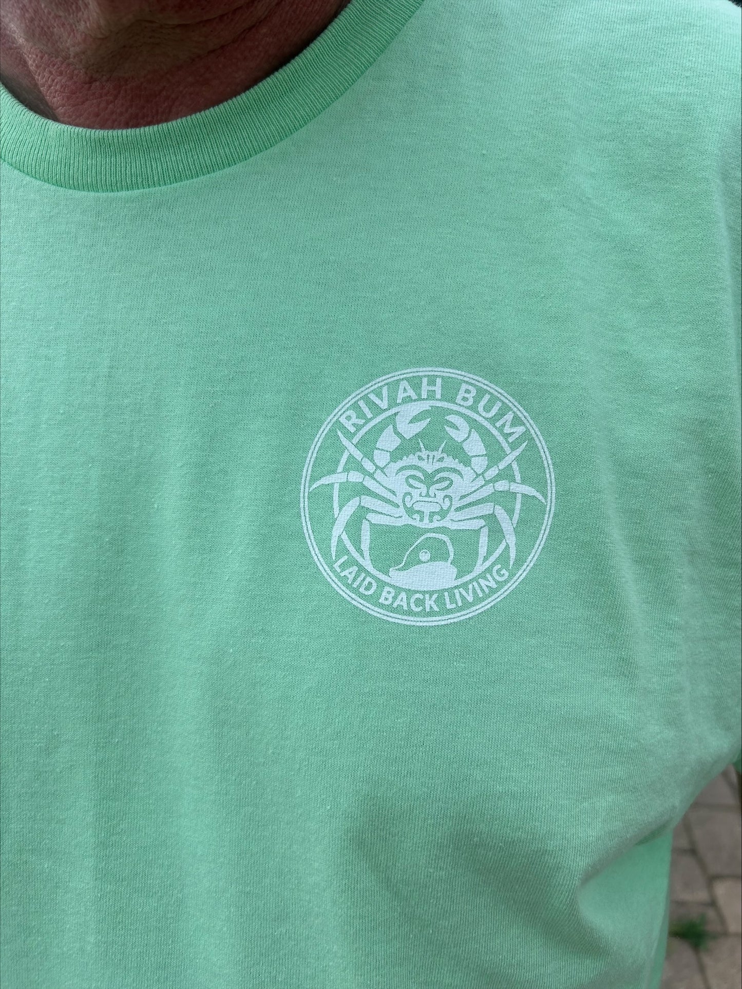 Tiki Bob Hooked on Rivah Time! - Mint Green | Laid Back Living - Short Sleeve Tee