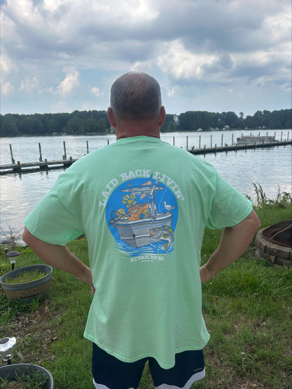 Tiki Bob Hooked on Rivah Time! - Mint Green | Laid Back Living - Short Sleeve Tee
