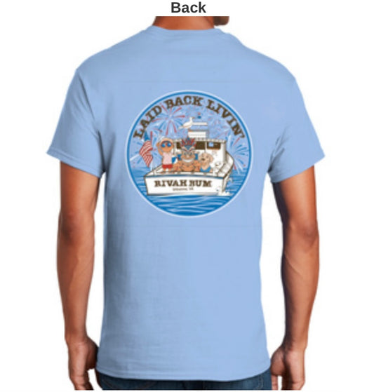 Firework Tiki - Light Blue | Laid Back Living - Short Sleeve Tee