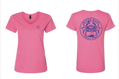 Women's Rivah Bum Urbanna, VA | V-Neck Short Sleeve Tee - Azalea